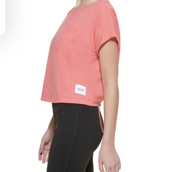 Calvin Klein Performance Bungee Hem Pocket Active Cotton T-Shirt, Tee S, - Picture 10 of 12